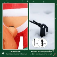 Outsunny 7FT Hanging Christmas Inflatable Santa with Dog, Christmas Blow Up Decoration with Built-in LED Lights for Garden(m-6)