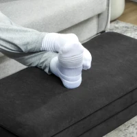 HOMCOM 31" Storage Ottoman, Velvet End of Bed Bench with Steel Legs, Foot Stool with Storage for Bedroom, Living Room, Black(m-10)