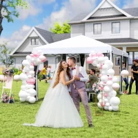 Outsunny 10' x 20' Pop Up Canopy Tent with Netting, Heavy Duty Instant Sun Shelter, Large Tents for Parties with Carry Bag for Outdoor, Garden, Patio, Cream White(m-8)