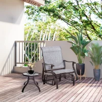 Outsunny Outdoor Glider Chair, Patio Glider with Steel Frame and Mesh Fabric, Garden Chair for Backyard, Garden, and Porch, Grey(m-1)