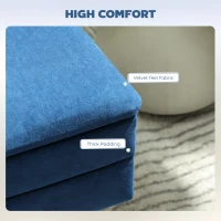 HOMCOM 31" Storage Ottoman, Velvet End of Bed Bench with Steel Legs, Foot Stool with Storage for Bedroom, Living Room(m-4)