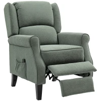 HOMCOM Push Back Recliner Chair, Vibration Massage Recliner for Living Room with Extendable Footrest, Remote, Green(m-2)