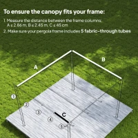 Outsunny 8' x 9.4' Retractable Pergola Canopy Replacement, Fit 7' x 10' Frame, UV30+ Pergola Cover Top Only, Dark Grey(m-4)