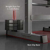 Soozier Adjustable Weight Bench, Foldable Bench Press with Barbell Rack and Dip Station for Home Gym, Strength Training Multiuse Workout Bench, Black and Grey(m-7)