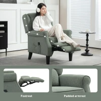 HOMCOM Push Back Recliner Chair, Vibration Massage Recliner for Living Room with Extendable Footrest, Remote, Green(m-9)