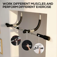 Soozier Pull-Up Bar for Doorway, Home Fitness Door Horizontal Chin up Bar for Indoor Gym Upper Body Workout, Grey(m-5)