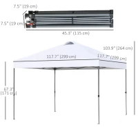 Outsunny 10' x 10' Pop Up Canopy Tent with Airy Top Vents and Wheeled Carry Bag for Outdoor, Garden, Patio, White(m-3)