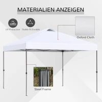 Outsunny 10' x 10' Pop Up Canopy Tent with Airy Top Vents and Wheeled Carry Bag for Outdoor, Garden, Patio, White(m-4)