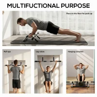 Soozier Pull-Up Bar for Doorway, Home Fitness Door Horizontal Chin up Bar for Indoor Gym Upper Body Workout, Grey(m-4)