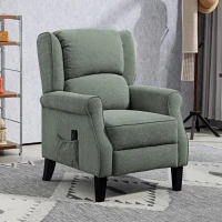 HOMCOM Push Back Recliner Chair, Vibration Massage Recliner for Living Room with Extendable Footrest, Remote, Green(m-10)