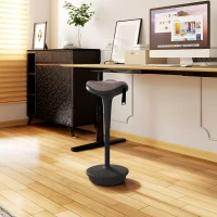 Vinsetto Backless Wobble Stool Chair, Standing Desk Chair, Adjustable Learning Stool for Office Desks, with Rocking Motion, Brown(m-9)