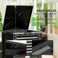 Outsunny Garden Compost Bin 80 Gallon Outdoor Large Capacity Composter Fast Create Fertile Soil Aerating Box, Green(m-6)
