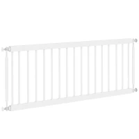 PawHut 26"-37" Dog Gate, Adjustable Pet Gate, Fits 14" Tall with 2 Extension, Pressure Mount Kit for Stairs and Doorways, White(m-2)