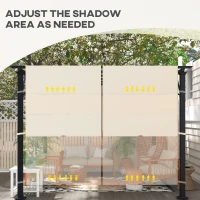 Outsunny 2 Pcs Pergola Replacement Canopy, UV Protection Pergola Shade Cover, Easy to Install, for 10 x 12ft Pergola, Khaki(m-7)