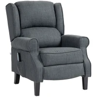 HOMCOM Vibrating Massage Recliner Chair with Heat, Wingback Push Back Reclining Chair for Living Room, Charcoal Gray(m-11)