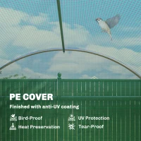 Outsunny Walk-in Tunnel Greenhouse, Plant Hot House w/ Support Rods, Roll-up Mesh Door, Mesh Windows, 13'x9.8'x6.6', Green(m-5)