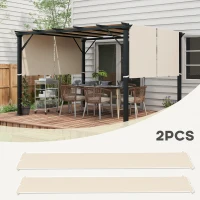 Outsunny 2 Pcs Pergola Replacement Canopy, UV Protection Pergola Shade Cover, Easy to Install, for 10 x 12ft Pergola, Khaki(m-4)