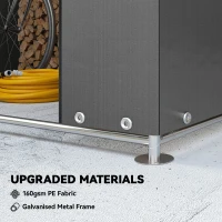 Outsunny 6' x 4' Portable Shed, Waterproof Bike Tent with Roll-up Zipper Door, Vent and Galvanised Metal Frame, Dark Grey(m-4)