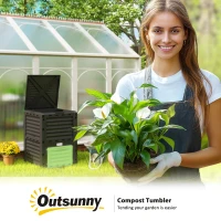 Outsunny Garden Compost Bin 80 Gallon Outdoor Large Capacity Composter Fast Create Fertile Soil Aerating Box, Green(m-9)