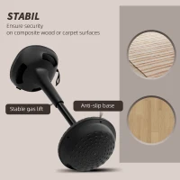 HOMCOM Swivel Standing Desk Chair, Adjustable Active Ergonomic Standing Stool, Backless Wobble Stool Chair, Black(m-7)