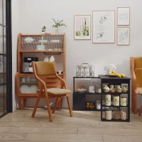 HOMCOM 360° Rotating Home Office Desk L Shaped Corner Computer Desk with Storage Shelves, Writing Table Workstation, Black(m-7)