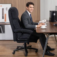 HOMCOM Big and Tall Executive Office Chair, Up to 450 lbs. Heavy Duty Desk Chair, Computer Chair for Heavy People, Black(m-9)