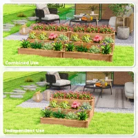 Outsunny 3-Tier Garden Bed Planter Box for Backyard, Patio, 49"x49"x22", Brown(m-9)