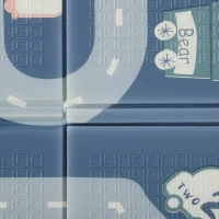 Qaba Foldable Baby Plat Mat, 79" x 59" Kids Floor Mat for Crawling and Learning, Alphabet & Track Theme(m-10)