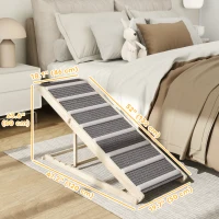 PawHut Dog Ramp for Couch, Foldable Pet Ramp for Small to Large Dog, 4 Adjustable Height from16" to 23.5"(m-3)