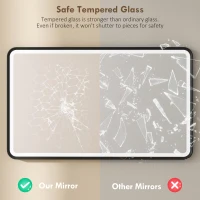 HOMCOM 40" x 24" Bath Mirror with LED Lights, Wall Mounted Restroom Mirror, 3 Colours, Dimmable, Horizontal/Vertical, Black(m-7)