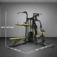 Soozier All-in-One Smith Machine, Multi Home Gym Workout Station with Weight Stack and Pulley System for Full Body Training(m-3)