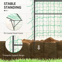 Outsunny Garden Arch Trellis, 6.4FT Tall Metal Plant Support Trellis Archway with Climbing Net for Climbing Plants(m-5)