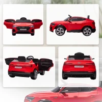Aosom 12V Kids Electric Ride On Car, Audi E-tron, Battery Powered Toy with Parent Remote Control, Suspension System, Auxiliary Wheels, LED Lights, Music and Horn,  MP3 Player, Red(m-9)