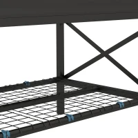 Outsunny Galvanized Raised Garden Bed, Metal Planter Box with Bed Liner and Storage Shelf, for Vegetables Flowers Herbs, Black(m-9)