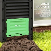 Outsunny Garden Compost Bin 80 Gallon Outdoor Large Capacity Composter Fast Create Fertile Soil Aerating Box, Green(m-5)