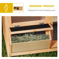 PawHut Wooden Rabbit Hutch Bunny Cage Guinea Pig House Outdoor with Sliding Out Tray, Openable Roof, Feeding Trough, Yellow(m-6)