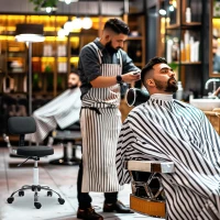 HOMCOM Adjustable Rolling Stool with Removable Backrest, Faux Leather Swivel Stool Chair for Salon Spa, Bar, Massage, Black(m-10)