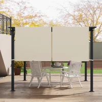 Outsunny 2 Pcs Pergola Replacement Canopy, UV Protection Pergola Shade Cover, Easy to Install, for 10 x 12ft Pergola, Khaki(m-9)