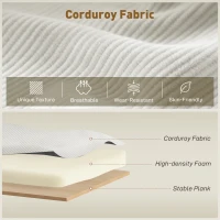 HOMCOM Loveseat Sofa, 55" Small Sofa Couch with 2 Pillows, Metal Legs for Living Room, Bedroom, Apartment, Cream White(m-4)