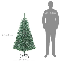 HOMCOM 5FT Indoor Christmas Tree Artificial Decoration Xmas Gift with Metal Stand 416 Tips(m-3)