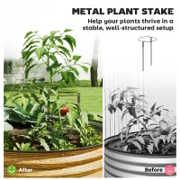 Outsunny 5' x 3' x 1' Large Outdoor Planter Box, Galvanized Raised Garden Bed with Metal Plant Stake, Brown Wood Effect(m-4)