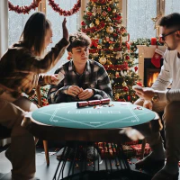 Soozier Poker Mat Texas Hold'em Poker Table Top with Non-Slip Bottom Dark Green(m-2)