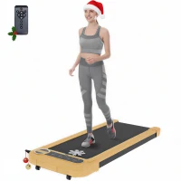 Soozier Walking Pad, Under Desk Treadmill with 17" x 43" Wide Belt, Remote Control, Bluetooth Speaker, Wheels and LED Display(m-11)