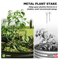 Outsunny 7' x 3' x 1' Large Outdoor Planter Box, Galvanized Raised Garden Bed with Metal Plant Stake, Black(m-4)