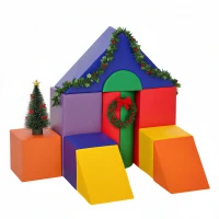 Soozier 11 Piece Soft Play Blocks Kids Climb and Crawl Gym Toy Foam Building Light Colour(m-2)