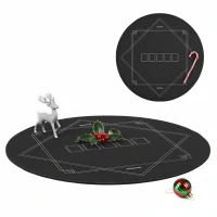 Soozier Poker Mat Texas Hold'em Poker Table Top with Non-Slip Bottom Black(m-11)