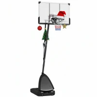 Soozier 4.9-10' Basketball Stand, Freestanding Basketball System with 44" Shatterproof Backboard, Rebound System and Wheels(m-11)
