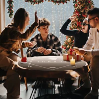 Soozier Poker Mat Texas Hold'em Poker Table Top with Non-Slip Bottom Black(m-2)