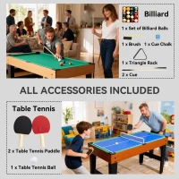 Soozier 53 in 5-in-1 Combo Multi Game Table with Foosball, Pool, Hockey, Table Tennis, Basketball for Kids and Adults(m-6)