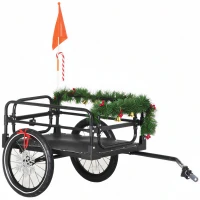 Aosom Bike Cargo Trailer Bike Wagon Bicycle Trailer with Suspension, Triple Safety Features, 16'' Wheels, 88 lbs Max Load(m-1)